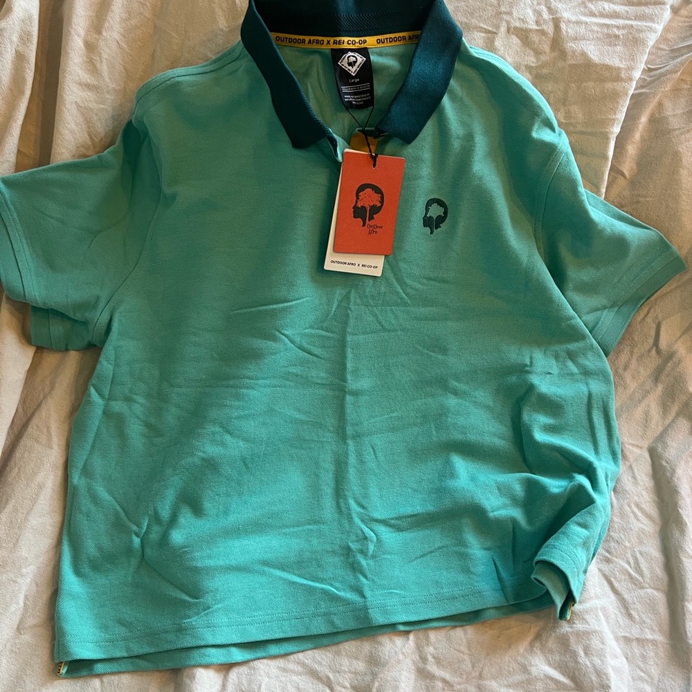 REI Outdoor Afro + REI Co-op women's polo shirt size large NWT